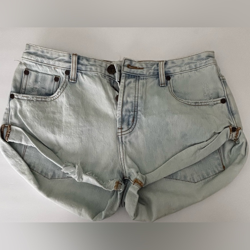 One Teaspoon Light Blue Denim Shorts